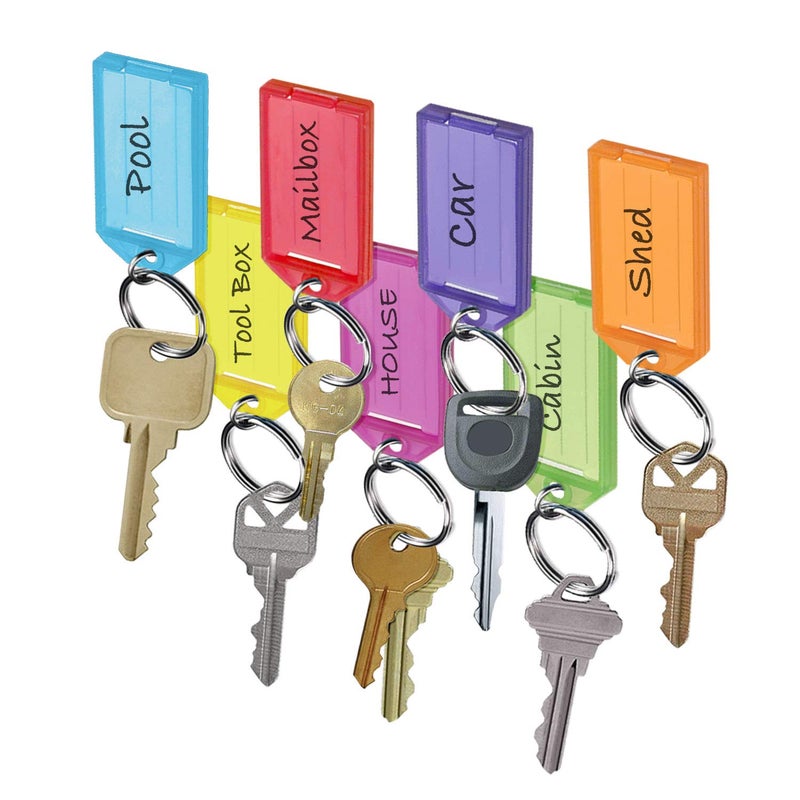 Lucky Line Key Tag with Flap, Split Ring & Paper Insert for Labeling, Key Organization & Identification, Assorted Colors, 25 Pack (6050025) - Image 4